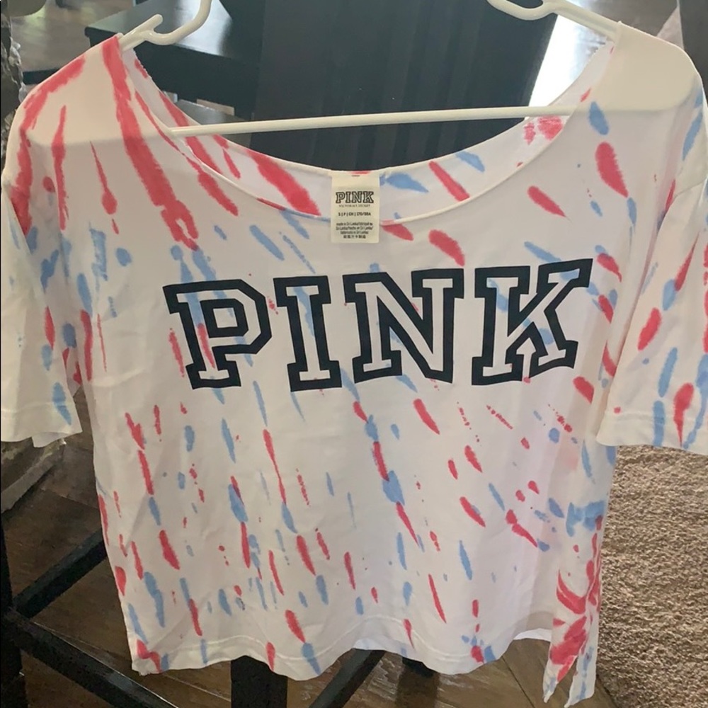 PINK american wide neck shirt